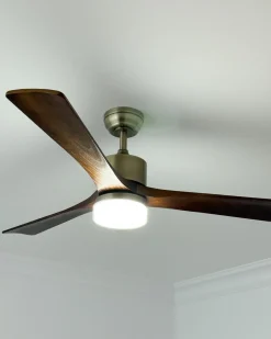 Ventilatore a soffitto con luce ARUWIMI con telecomando LED Ottone