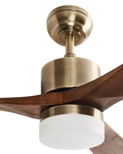Ventilatore a soffitto con luce ARUWIMI con telecomando LED Ottone