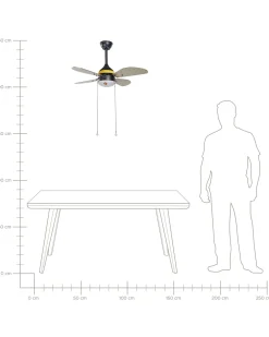 Ventilatore a soffitto con luce DOLORES LED Giallo