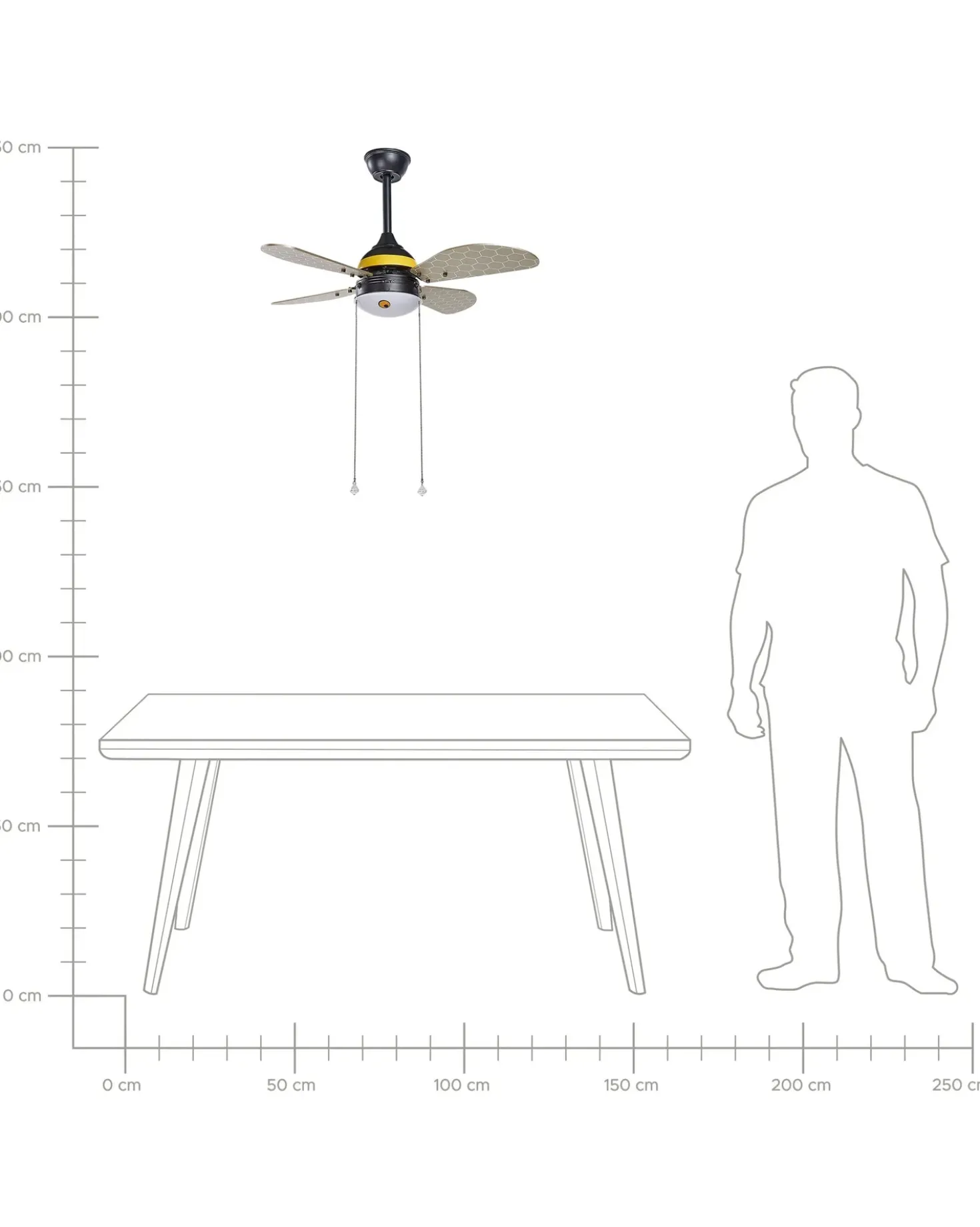 Ventilatore a soffitto con luce DOLORES LED Giallo