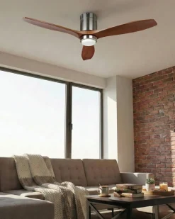 Ventilatore a soffitto con luce PIAYE con telecomando LED Marrone