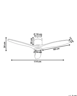 Ventilatore a soffitto con luce PIAYE con telecomando LED Marrone