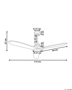 Ventilatore a soffitto con luce MOYAR con telecomando LED Marrone scuro