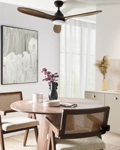 Ventilatore a soffitto con luce MOYAR con telecomando LED Marrone scuro