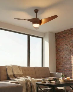 Ventilatore a soffitto con luce PARIA con telecomando Marrone