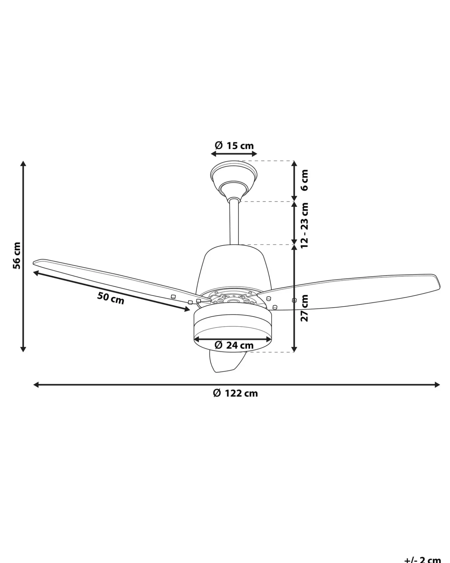 Ventilatore a soffitto con luce MLAVA con telecomando LED Marrone
