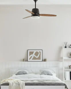 Ventilatore a soffitto con luce MLAVA con telecomando LED Marrone
