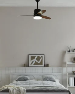 Ventilatore a soffitto con luce MLAVA con telecomando LED Marrone