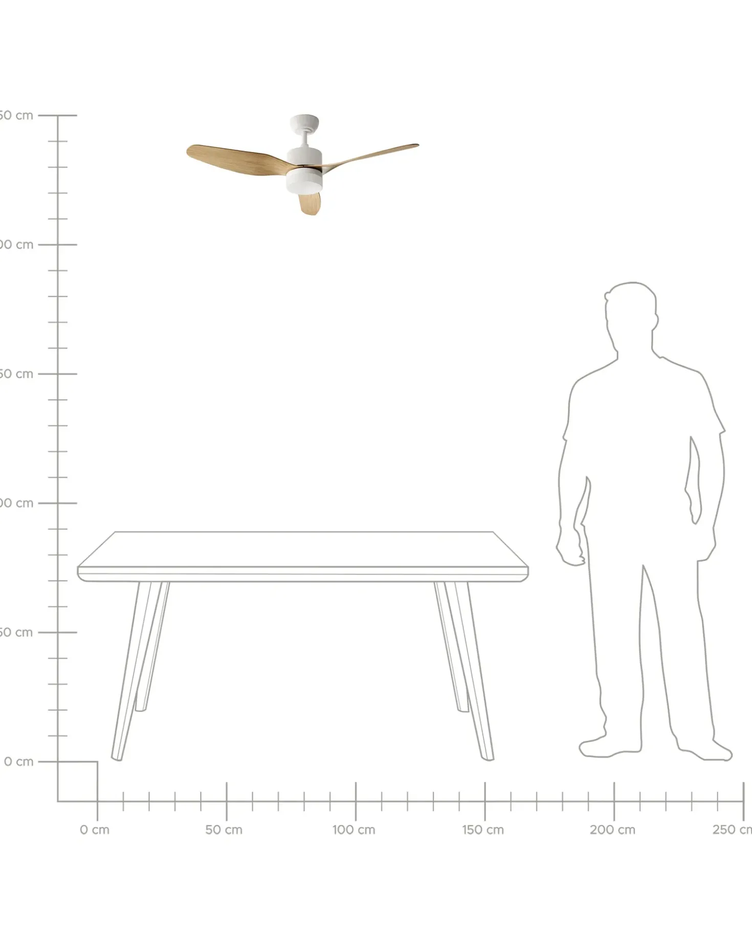 Ventilatore a soffitto con luce ANDERSON con telecomando LED Marrone chiaro