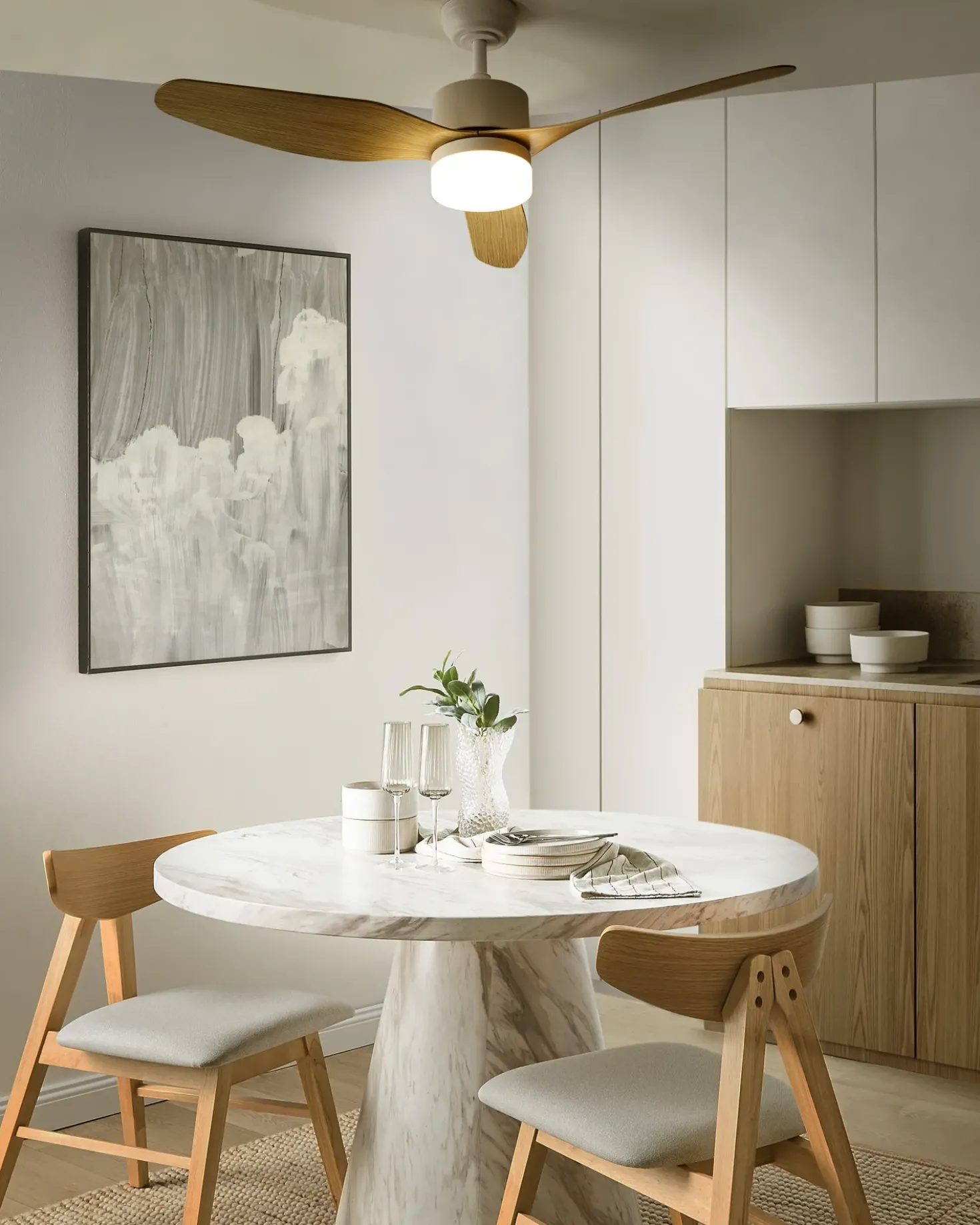 Ventilatore a soffitto con luce ANDERSON con telecomando LED Marrone chiaro