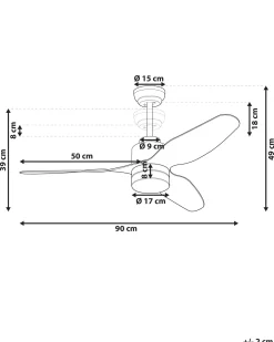 Ventilatore a soffitto con luce ANDERSON con telecomando LED Marrone chiaro