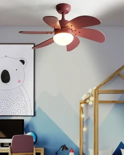 Ventilatore a soffitto con luce LOGAR con telecomando LED Rosa