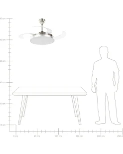Ventilatore a soffitto con luce IBAR con telecomando LED Trasparente