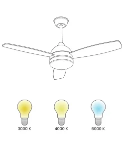 Ventilatore a soffitto con luce MANSALA con telecomando LED Marrone scuro