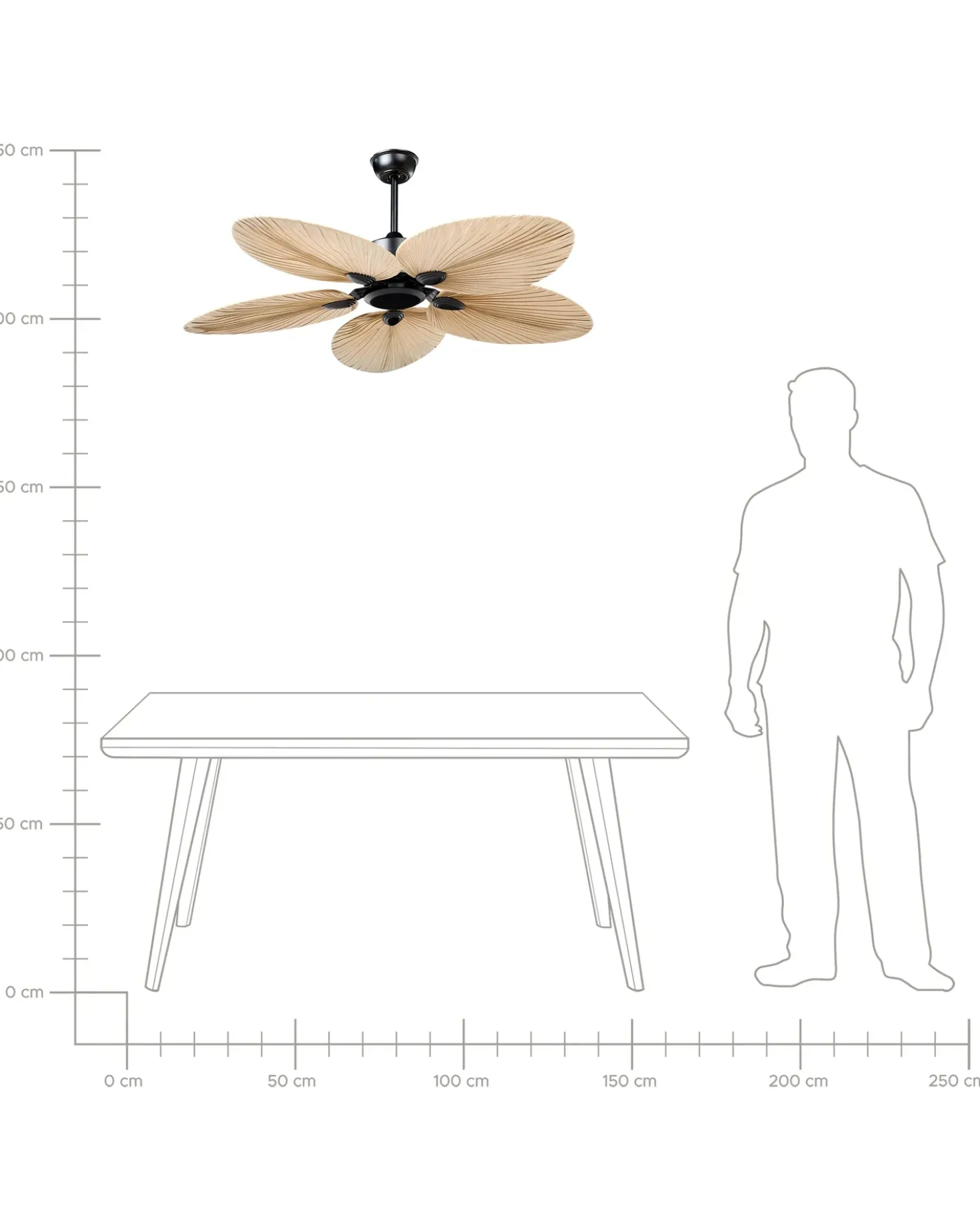 Ventilatore a soffitto MAMMOTH con telecomando Naturale