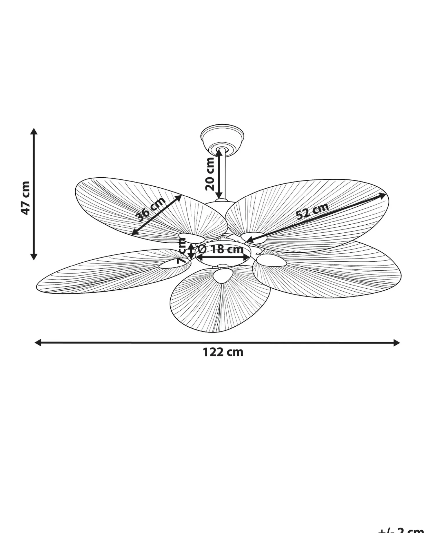 Ventilatore a soffitto MAMMOTH con telecomando Naturale