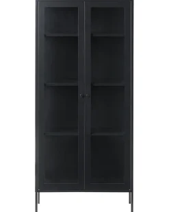 Vetrina con illuminazione a LED HARTY Metallo 80 cm Nero