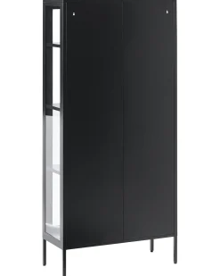 Vetrina con illuminazione a LED HARTY Metallo 80 cm Nero