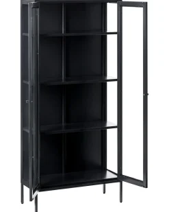 Vetrina con illuminazione a LED HARTY Metallo 80 cm Nero