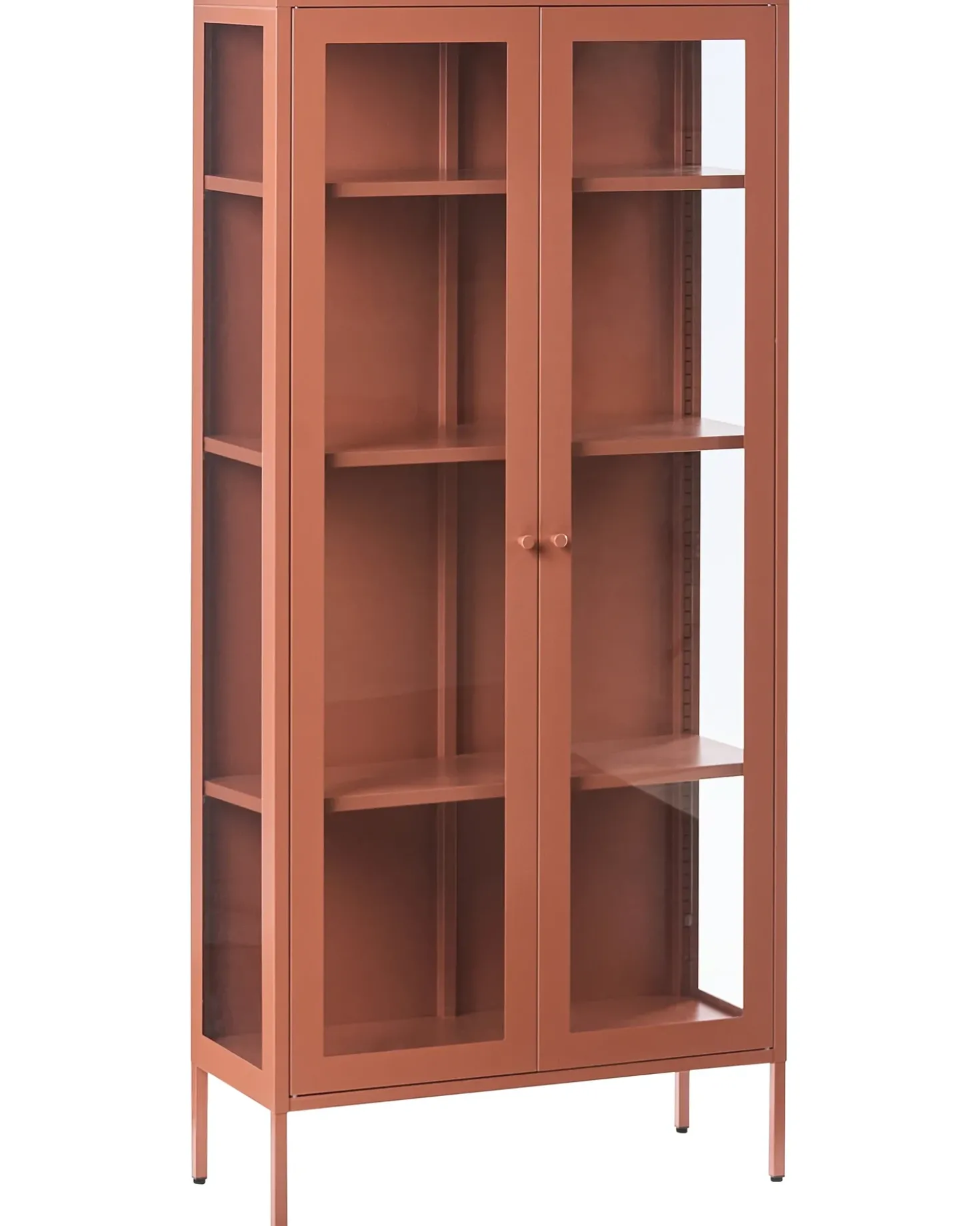 Vetrina con illuminazione a LED HARTY Metallo 80 cm Marrone dorato