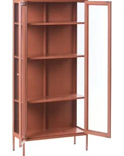 Vetrina con illuminazione a LED HARTY Metallo 80 cm Marrone dorato