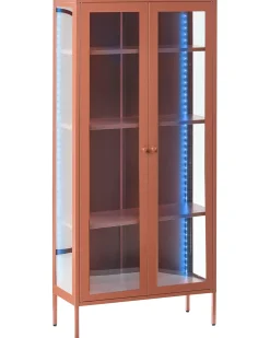 Vetrina con illuminazione a LED HARTY Metallo 80 cm Marrone dorato