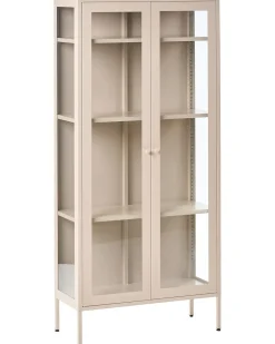 Vetrina con illuminazione a LED HARTY Metallo 80 cm Beige chiaro