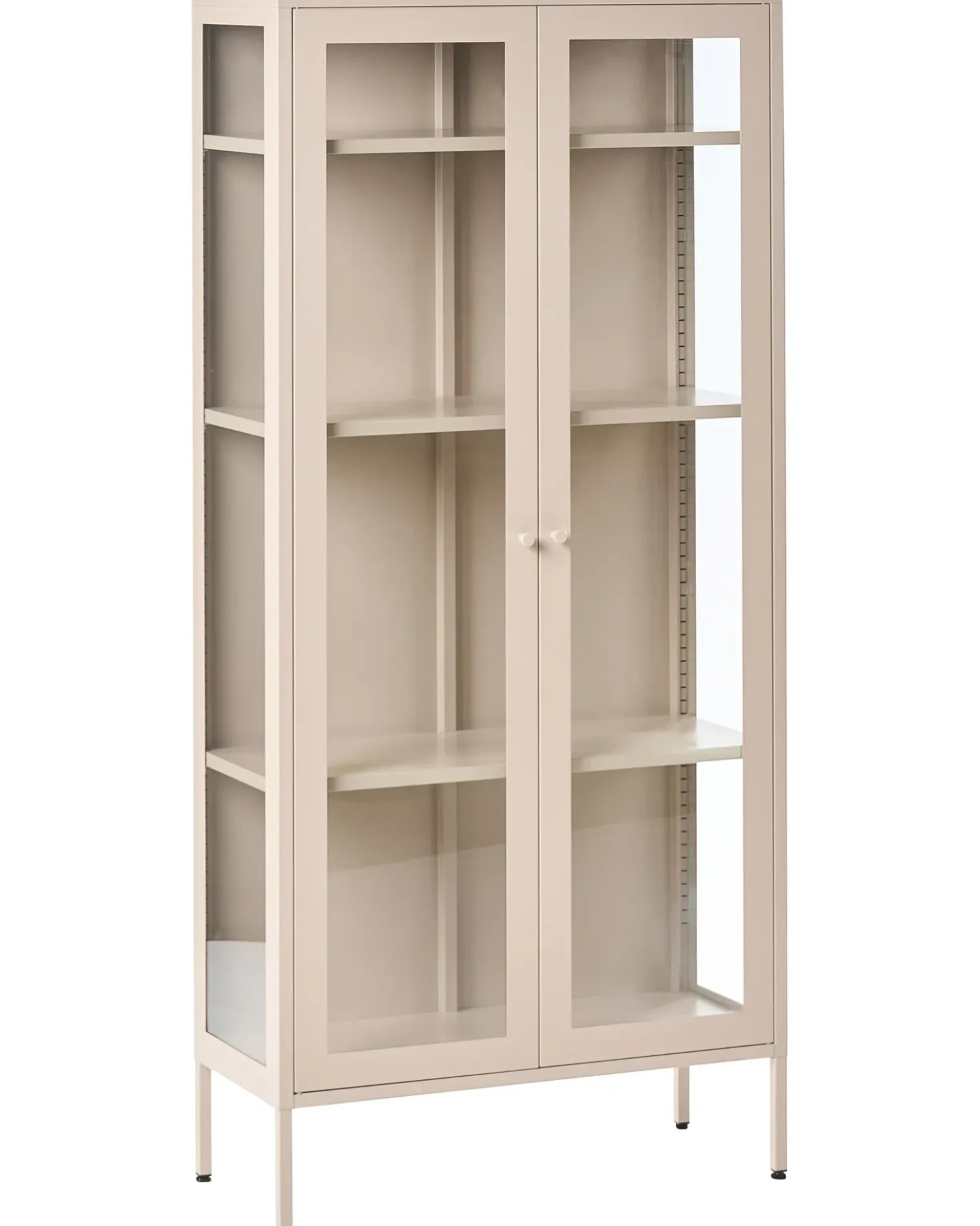 Vetrina con illuminazione a LED HARTY Metallo 80 cm Beige chiaro
