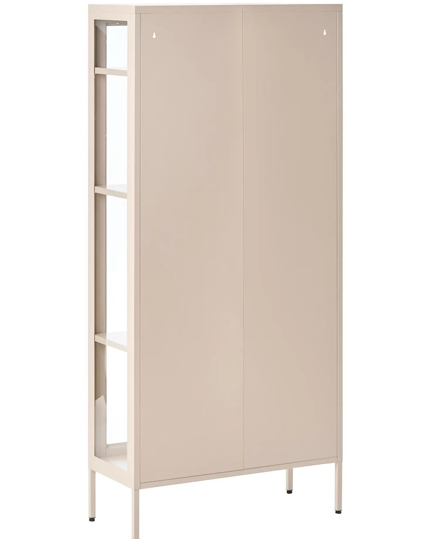 Vetrina con illuminazione a LED HARTY Metallo 80 cm Beige chiaro