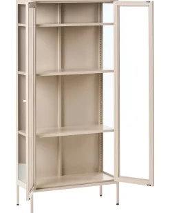 Vetrina con illuminazione a LED HARTY Metallo 80 cm Beige chiaro