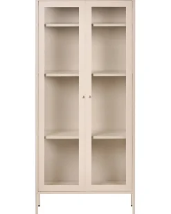 Vetrina con illuminazione a LED HARTY Metallo 80 cm Beige chiaro