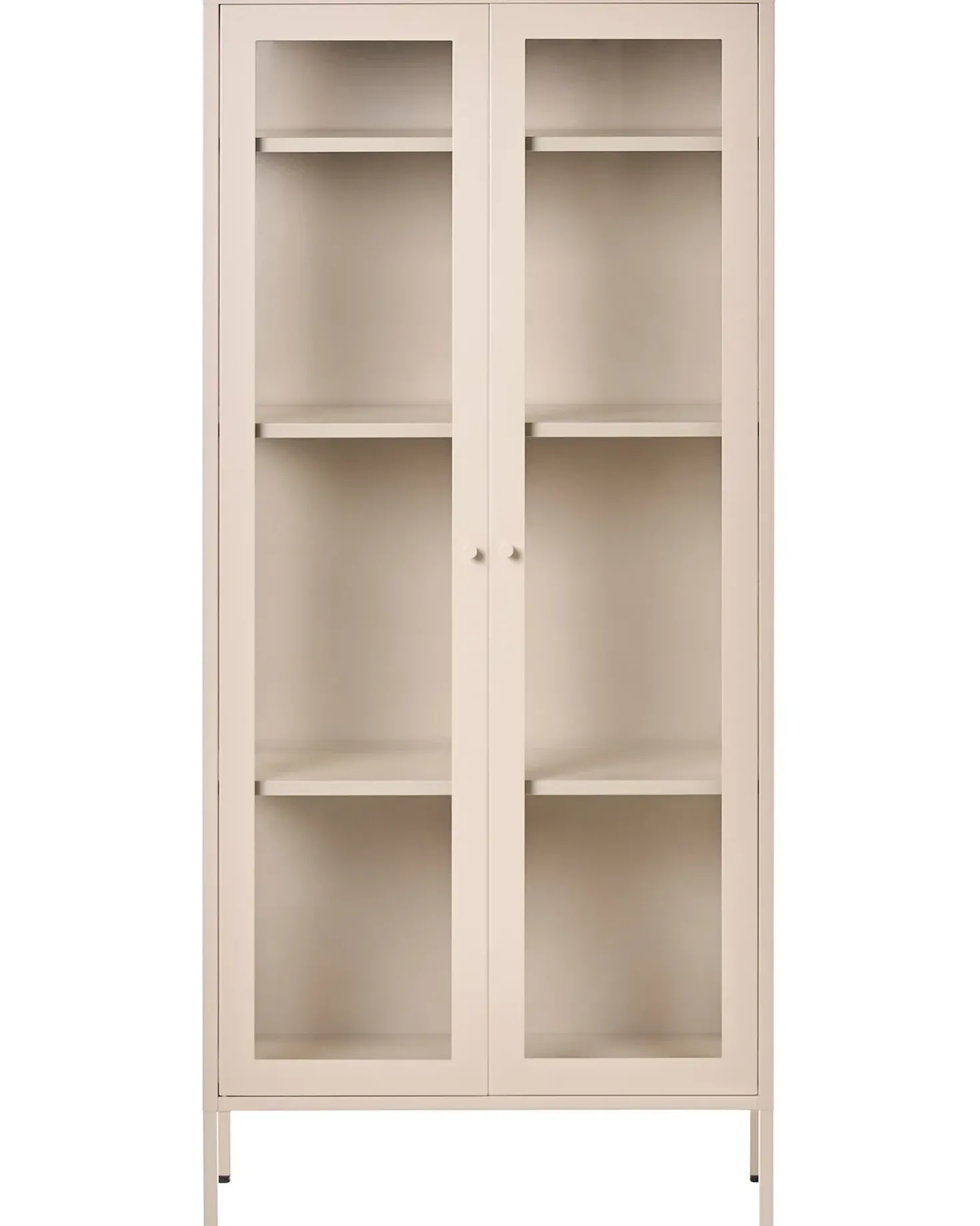 Vetrina con illuminazione a LED HARTY Metallo 80 cm Beige chiaro