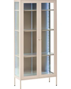 Vetrina con illuminazione a LED HARTY Metallo 80 cm Beige chiaro
