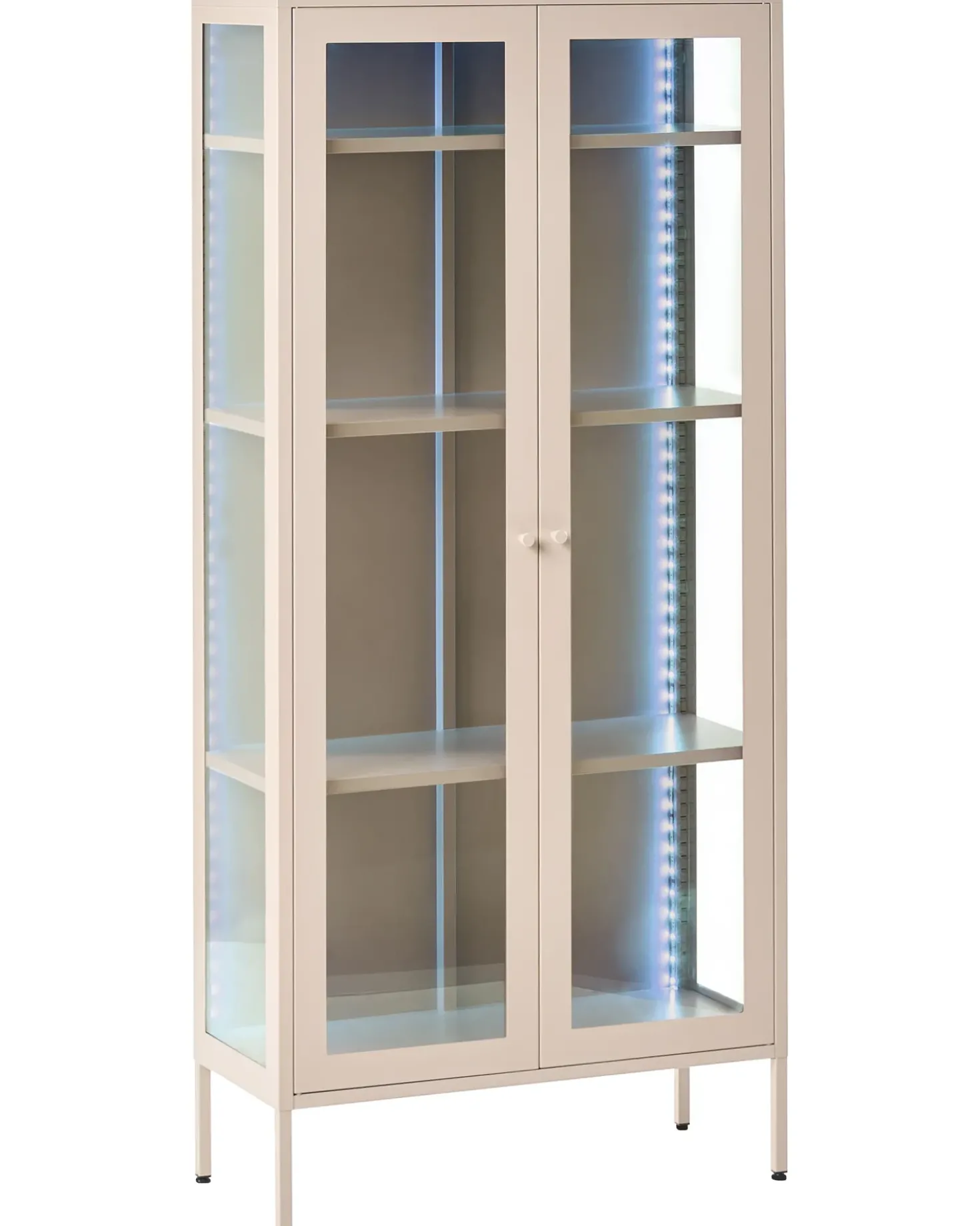 Vetrina con illuminazione a LED HARTY Metallo 80 cm Beige chiaro