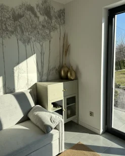 Vetrina in vetro ESHOLT Metallo 80 cm Beige chiaro