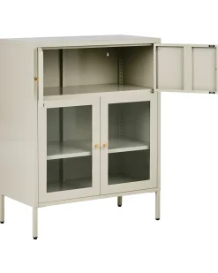 Vetrina in vetro ESHOLT Metallo 80 cm Beige chiaro