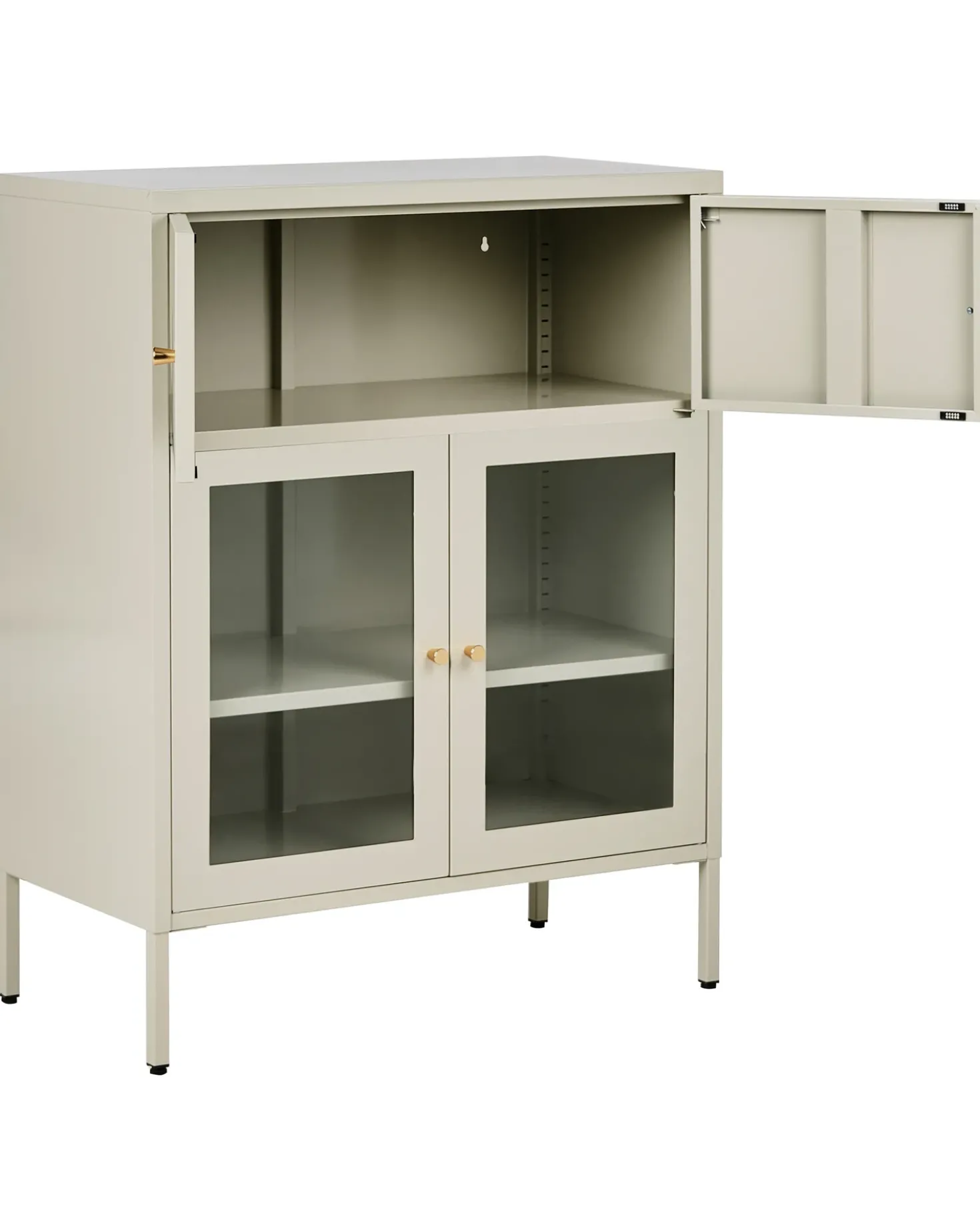 Vetrina in vetro ESHOLT Metallo 80 cm Beige chiaro