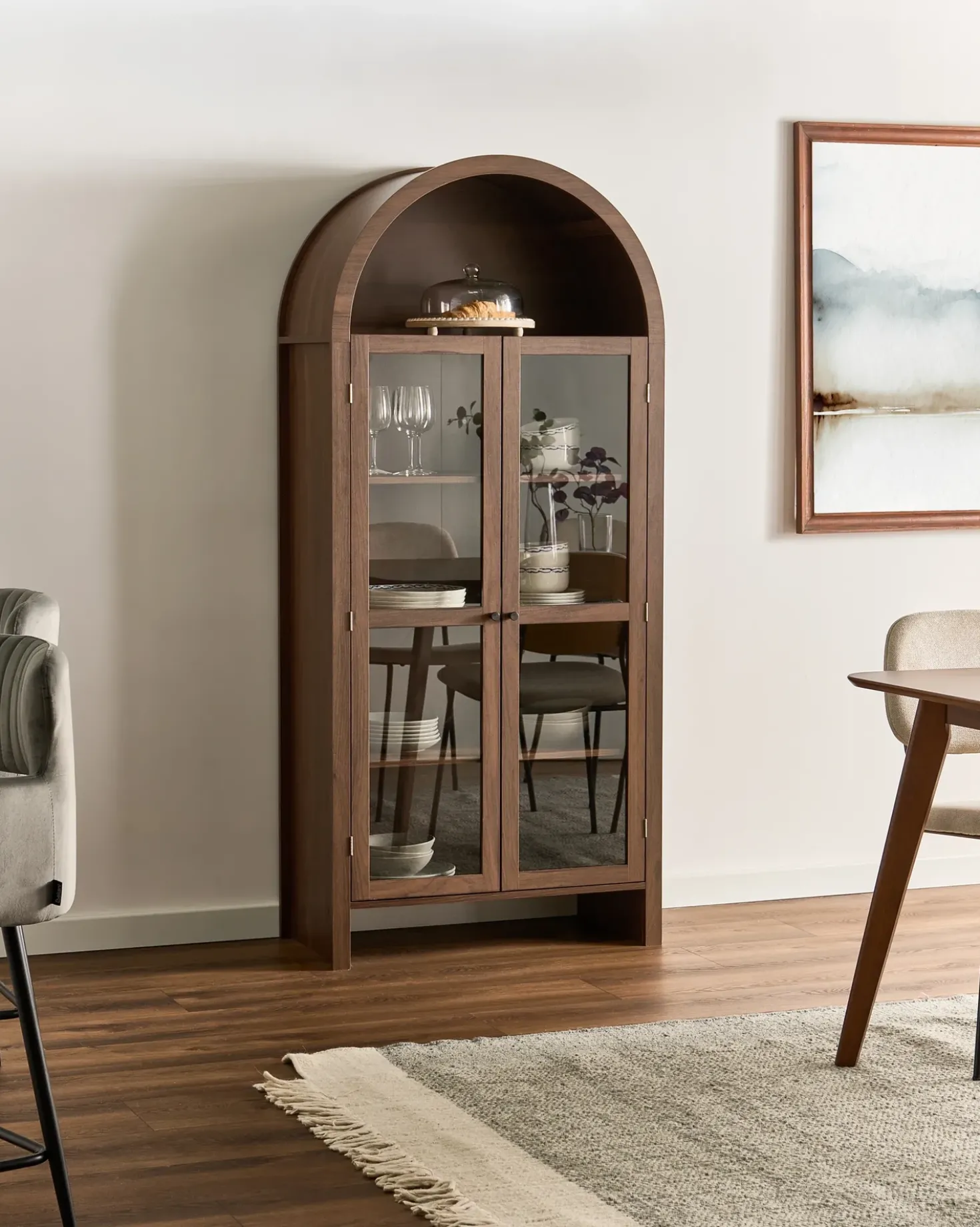 Vetrina in vetro GLENWOOD 79 cm Marrone scuro