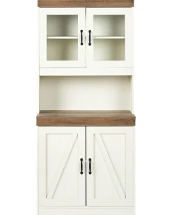 Vetrina in vetro KALBARRI 80 cm Marrone/Bianco