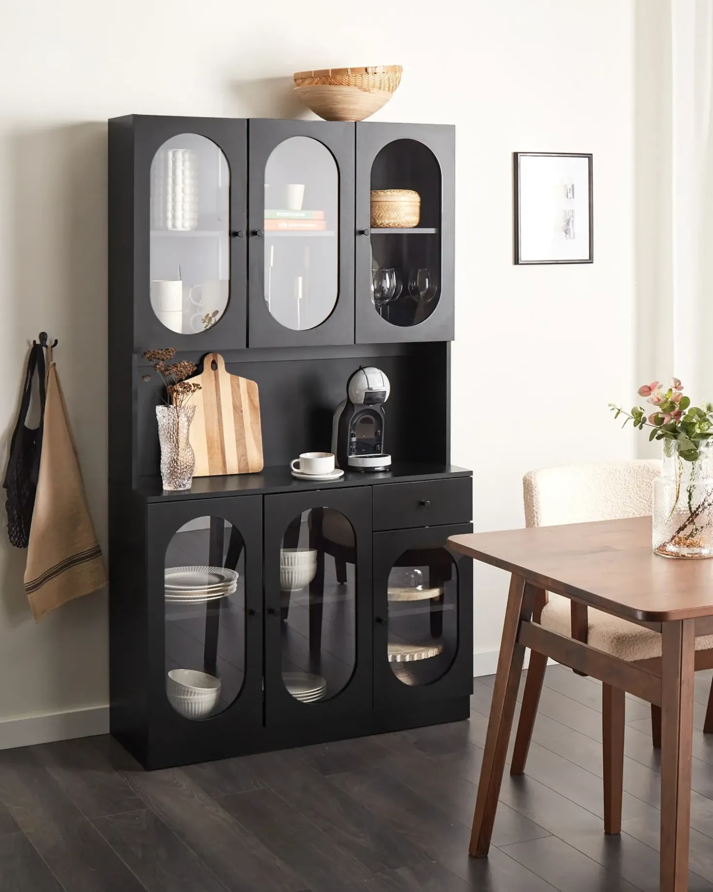 Vetrina in vetro LANGFORD 100 cm Nero