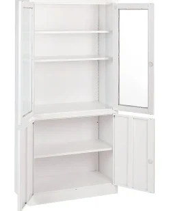 Vetrina in vetro MALACHITE Metallo 90 cm Bianco