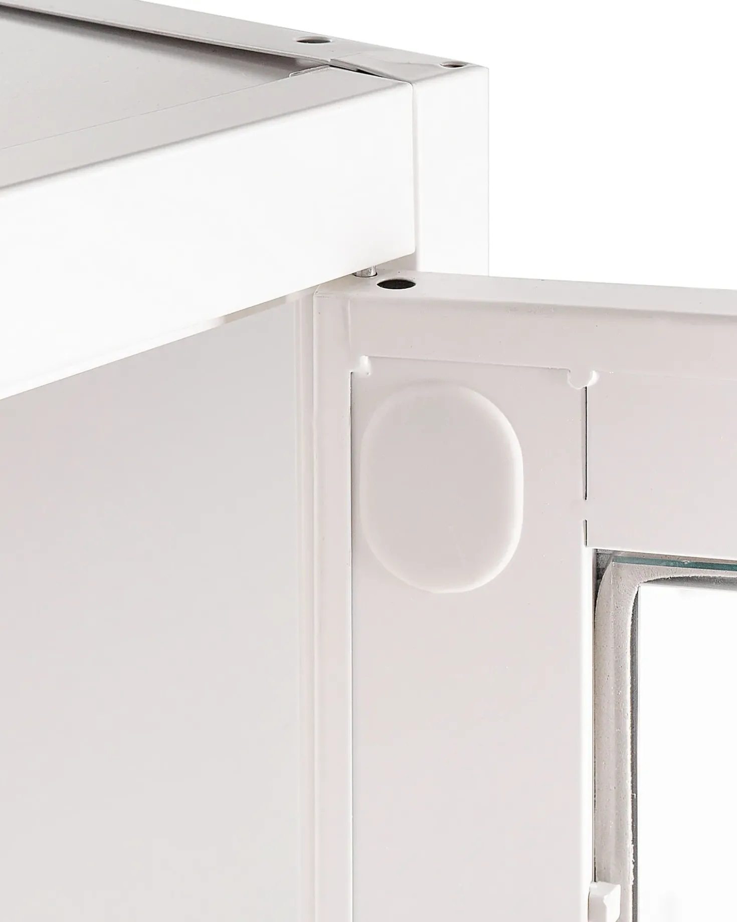 Vetrina in vetro MALACHITE Metallo 90 cm Bianco