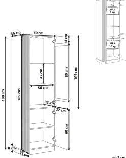 Vetrina in vetro MANAIA 60 cm Marrone