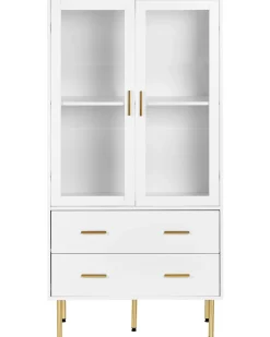 Vetrina in vetro MILORA 80 cm Bianco