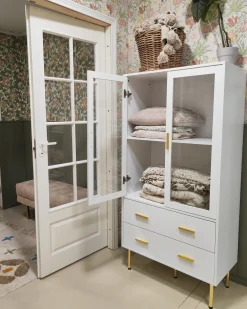 Vetrina in vetro MILORA 80 cm Bianco