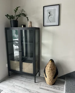 Vetrina in vetro NASH Metallo 90 cm Nero