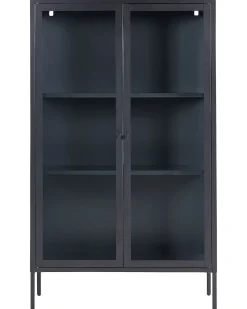 Vetrina in vetro NASH Metallo 90 cm Nero