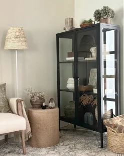 Vetrina in vetro NASH Metallo 90 cm Nero