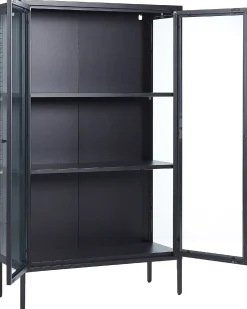 Vetrina in vetro NASH Metallo 90 cm Nero