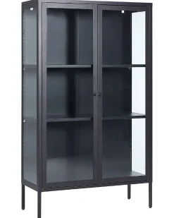 Vetrina in vetro NASH Metallo 90 cm Nero